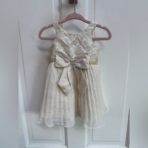 NWOT Sweet Heart Rose 6-9M Formal Girls Cream & Gold Tank Top Holiday Dress